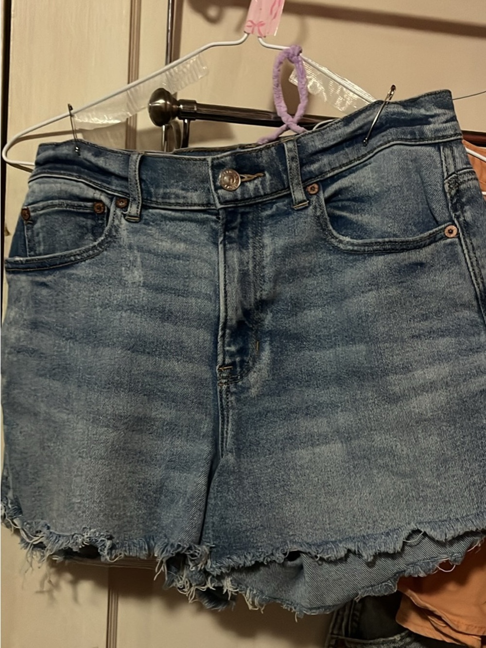 American Eagle Outfitters Blue Distressed Denim Cutoff Shorts